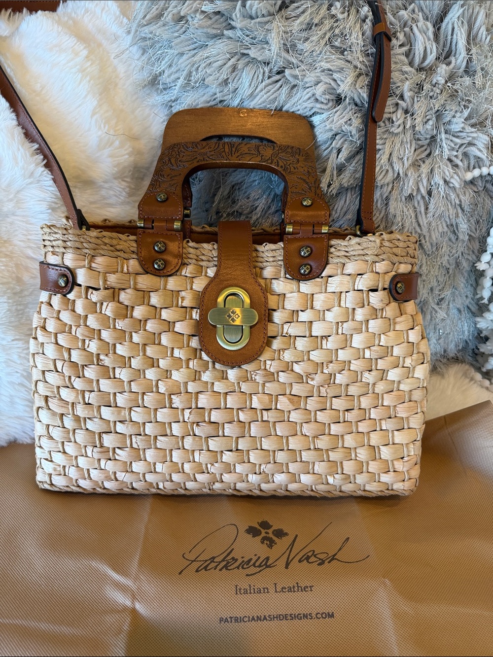 Patricia Nash Sancia Woven Straw Tote